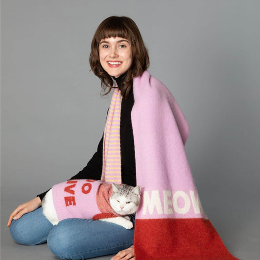CAT-Sophy Series "MEOW" Theme Alpaca & Mohair Scarf for Human