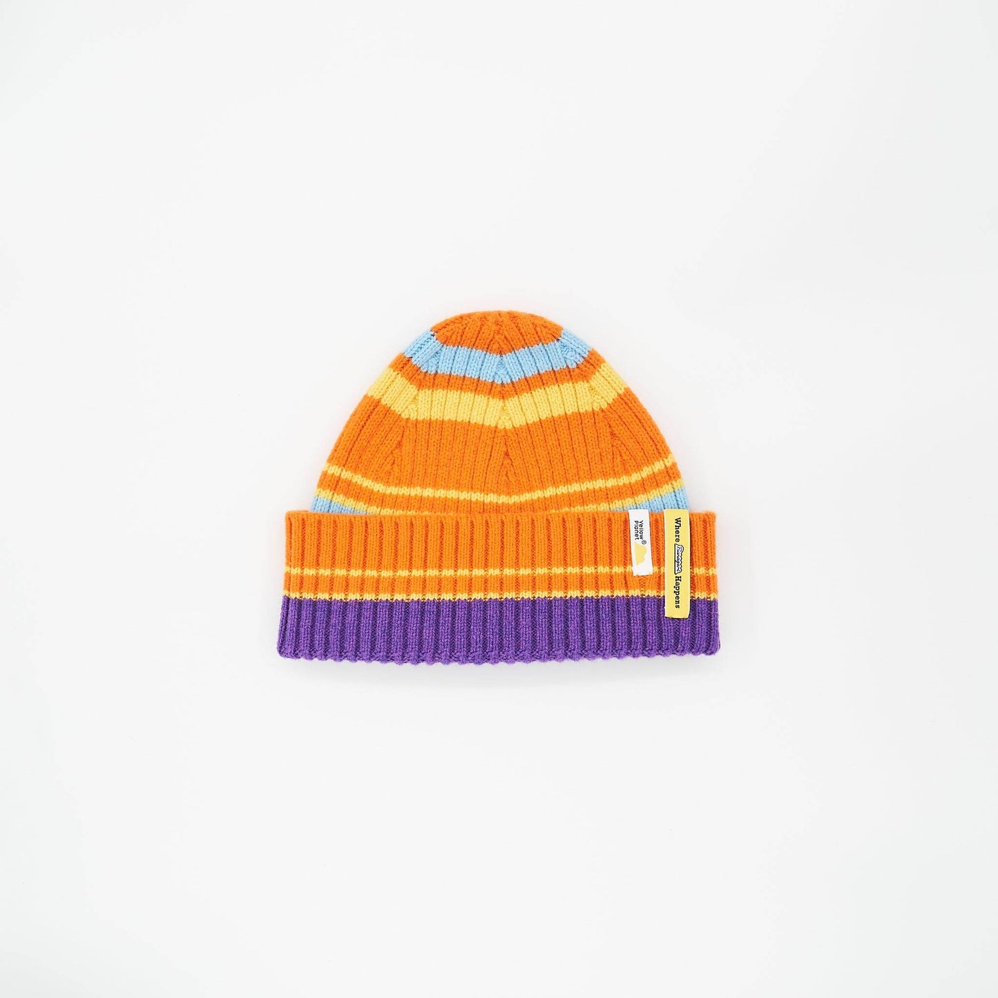 Color Heal Series Merino Wool Beanie for Humans – white background-orange