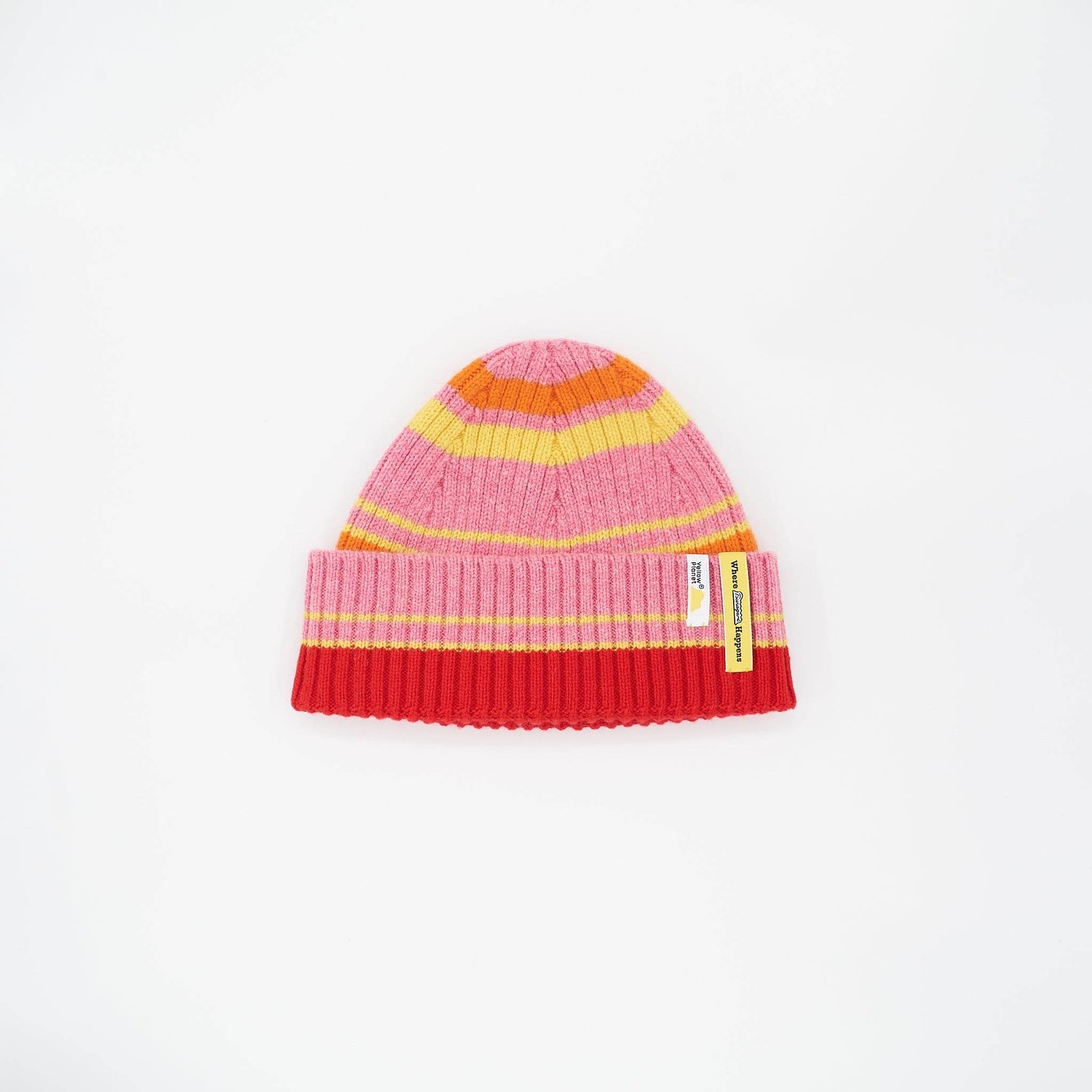Color Heal Series Merino Wool Beanie for Humans – white background-pink