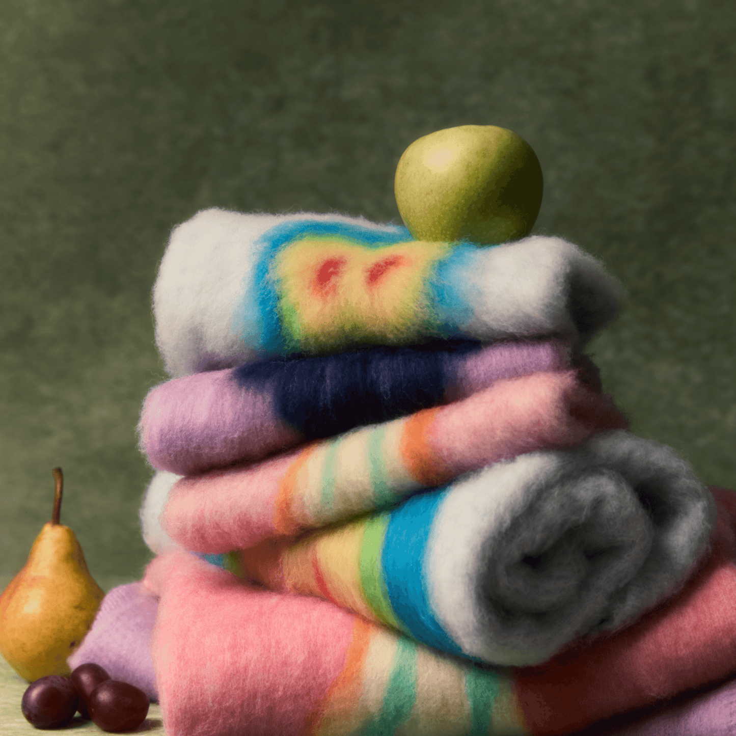 Concept image of Yellow Market human pet knit vest in fleece-lined yarn apple