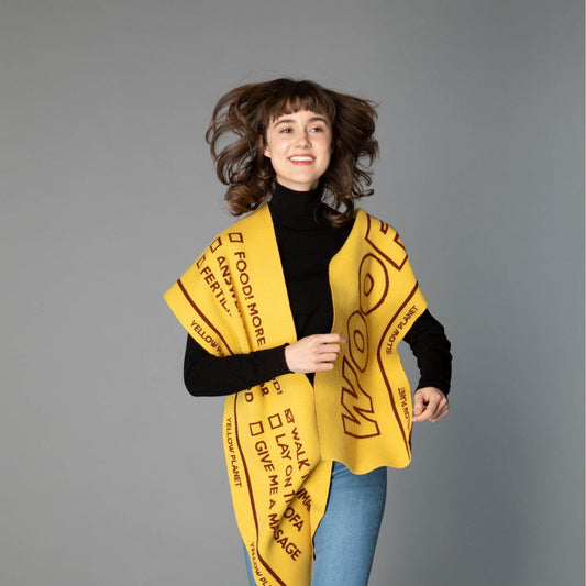 DOG-Sophy Series "WOOF" Theme Cashmere & Wool Reversible Two-Tone Scarf for Human