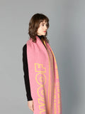 DOG-Sophy Series "WOOF" Theme Wool Reversible Two-Tone Scarf for Human - Yellow Planet