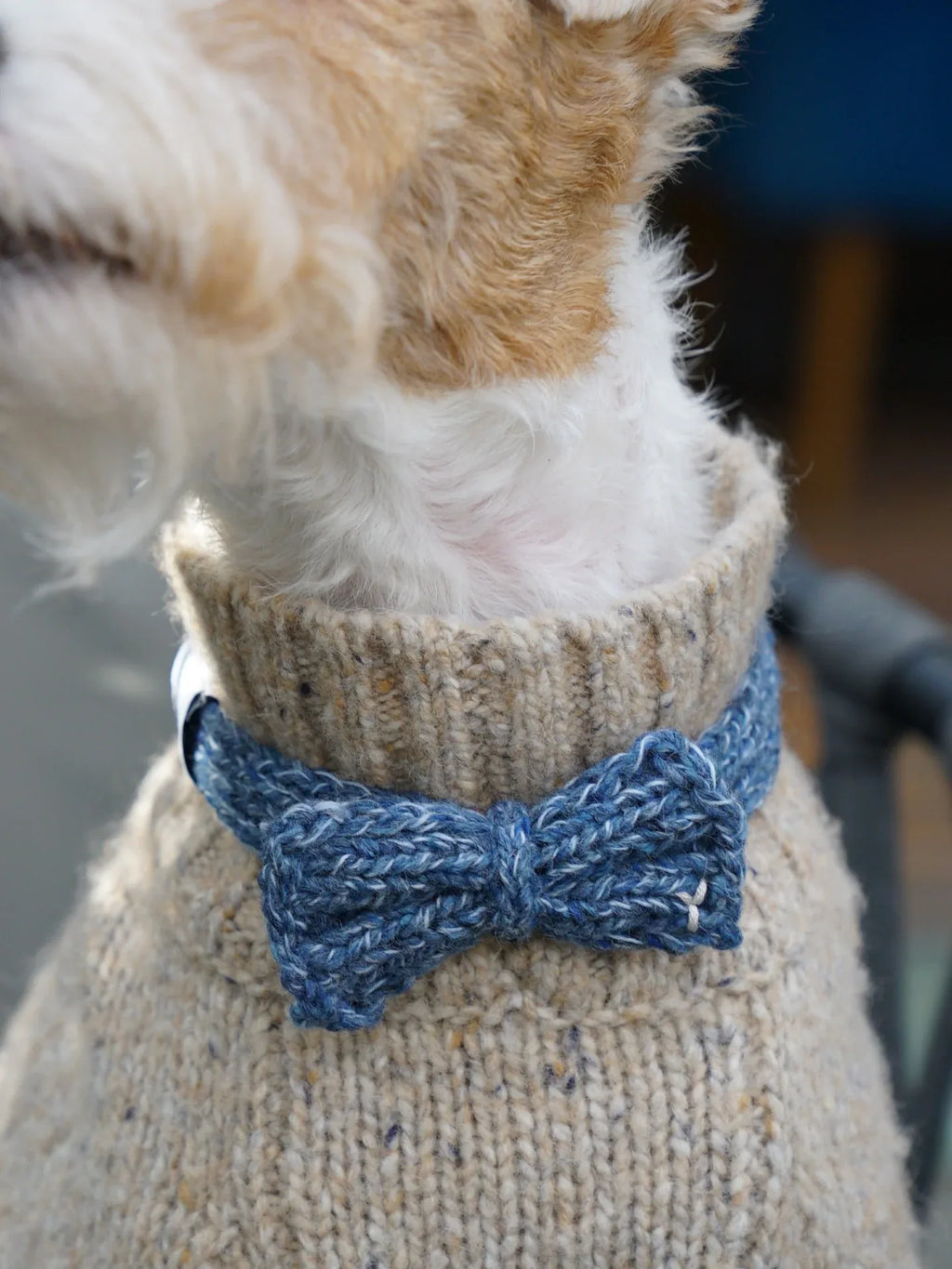 Funky Gentle Dog Series | Hand-Knitted Bow Tie in Alpaca & Wool Blend - Yellow Planet