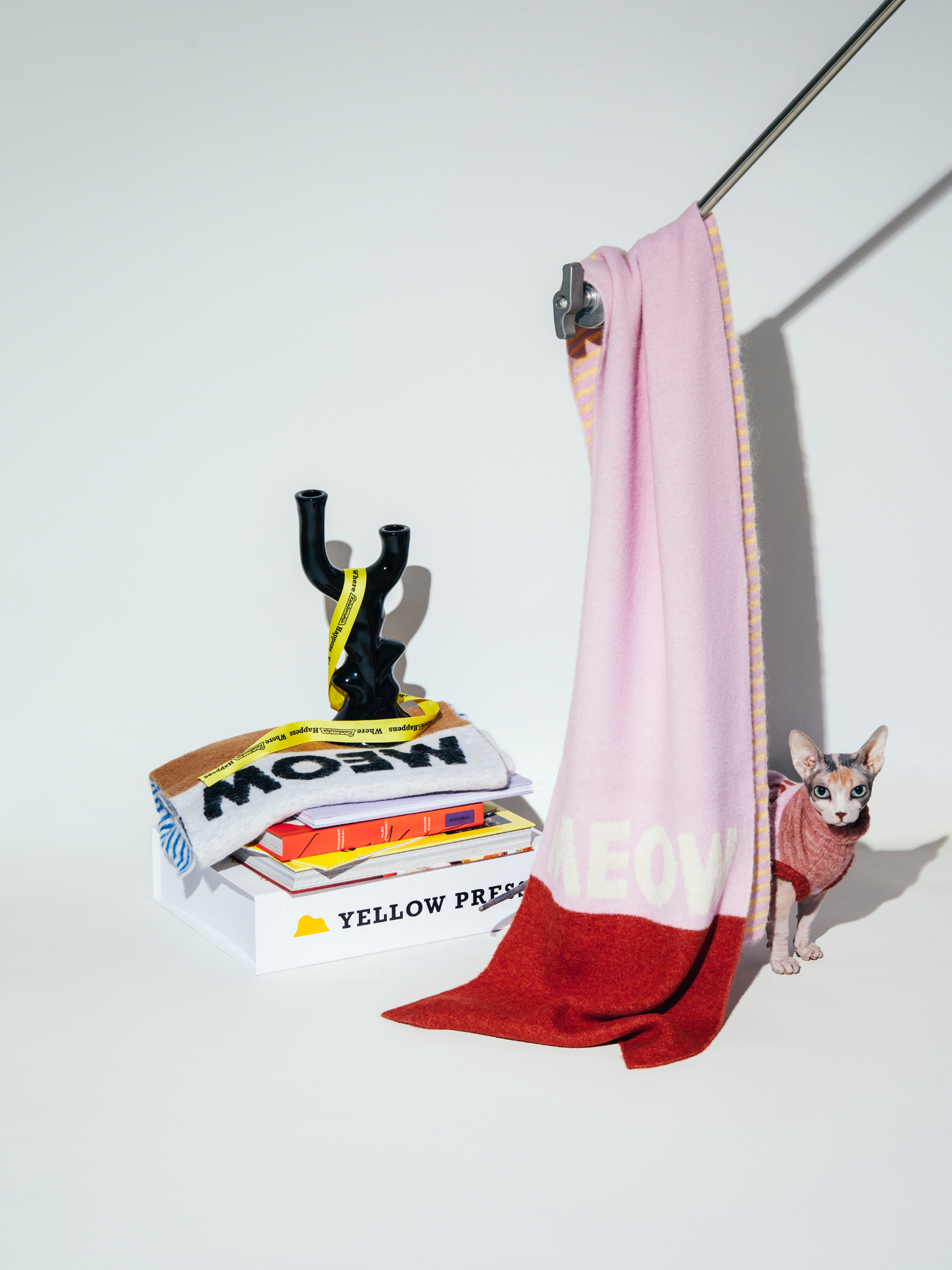 CAT-Sophy Series "MEOW" Theme Alpaca & Mohair Scarf for Human