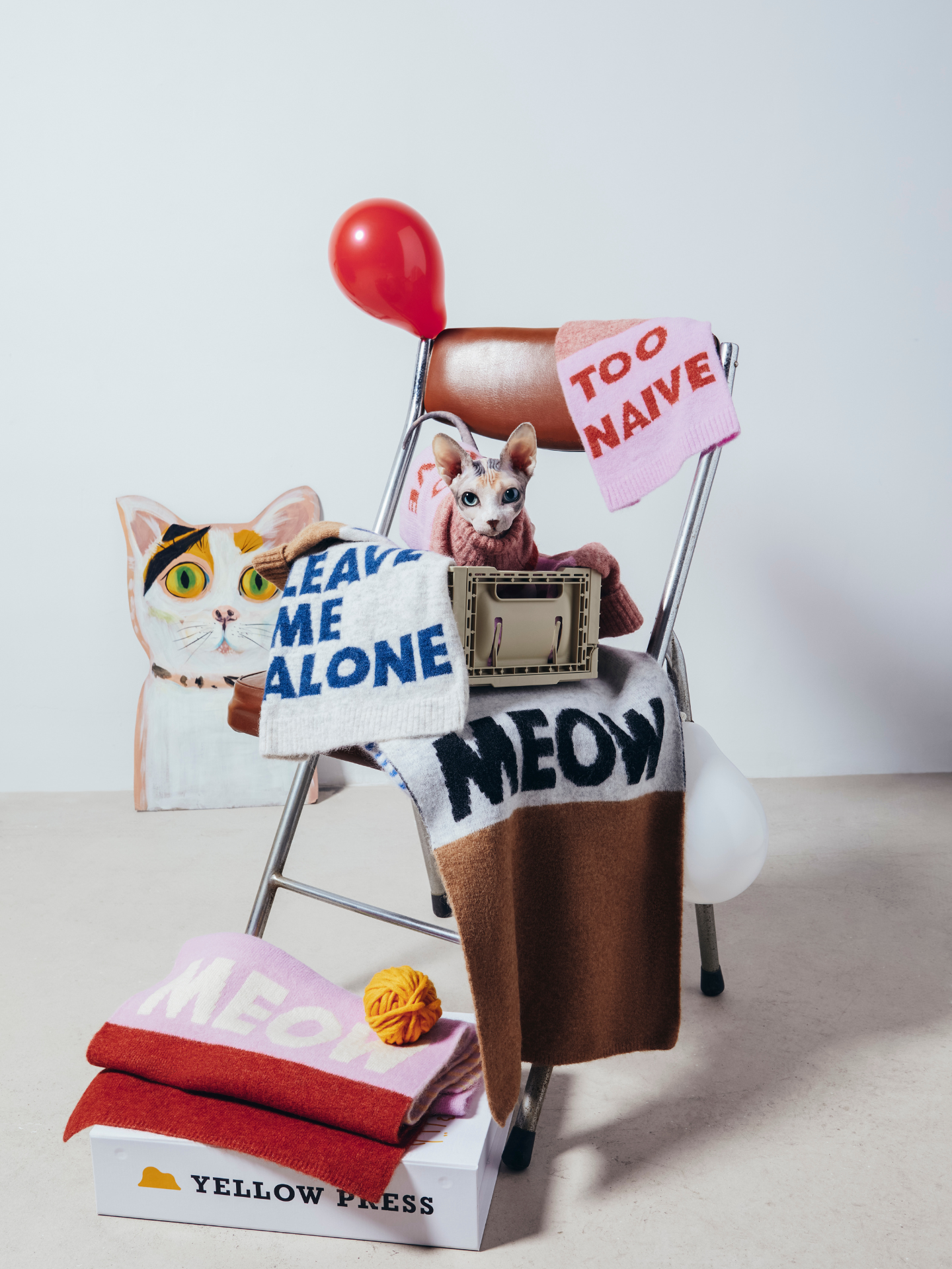 CAT-Sophy Series "MEOW" Theme Alpaca & Mohair Scarf for Human