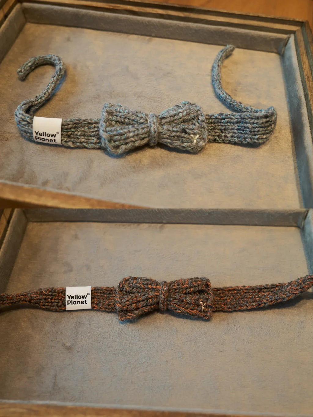 Funky Gentle Dog Series | Hand-Knitted Bow Tie in Alpaca & Wool Blend - Yellow Planet