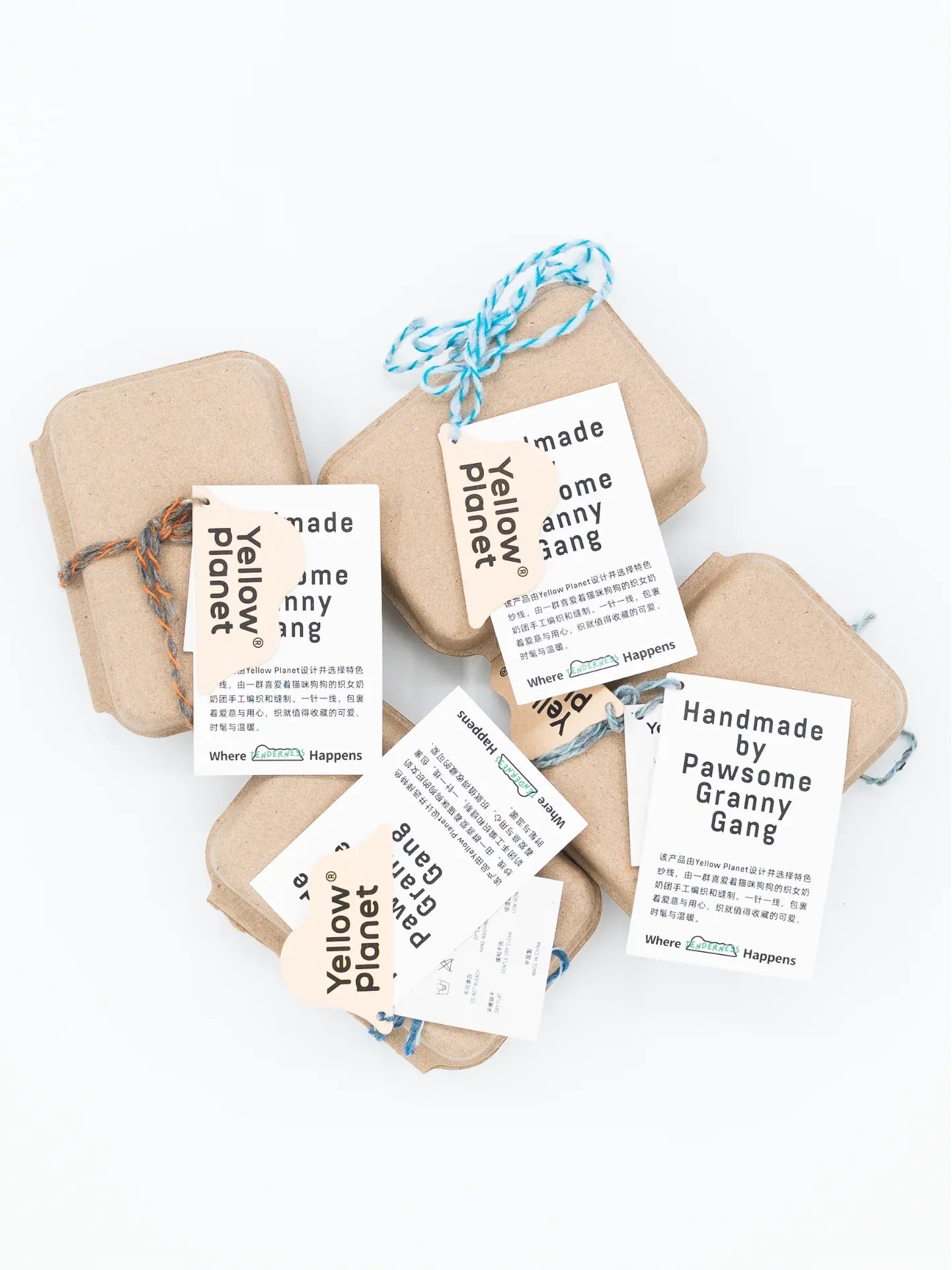 Funky Gentle Dog Series | Hand-Knitted Bow Tie in Alpaca & Wool Blend - Yellow Planet