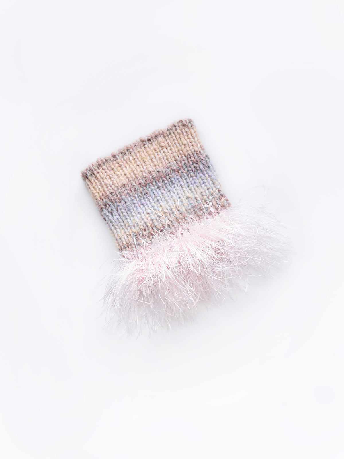 Hand-Knitted "Duality" Wool & Sea Anemone Yarn Fringe Snood