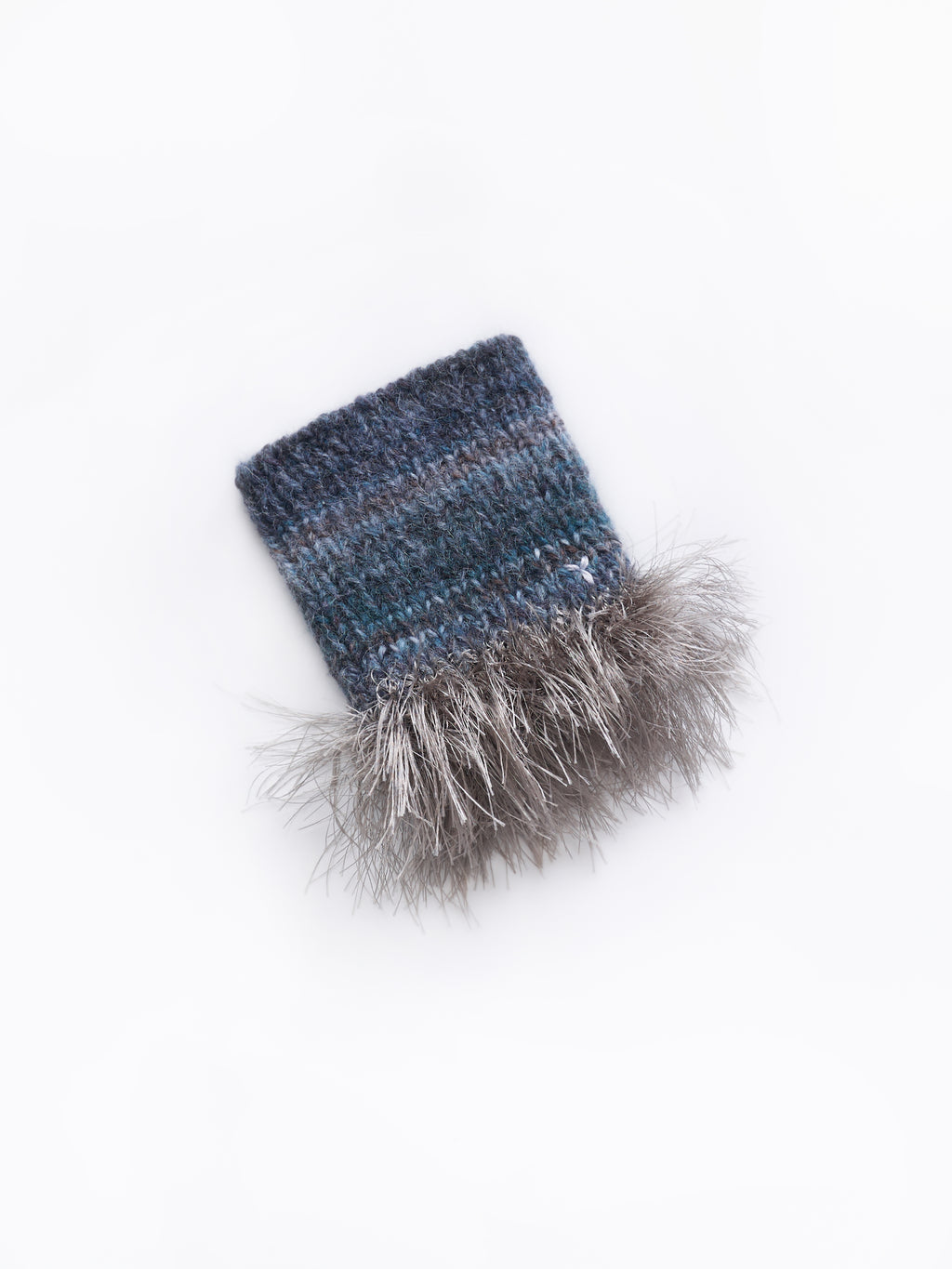 Hand-Knitted "Duality" Wool & Sea Anemone Yarn Fringe Snood