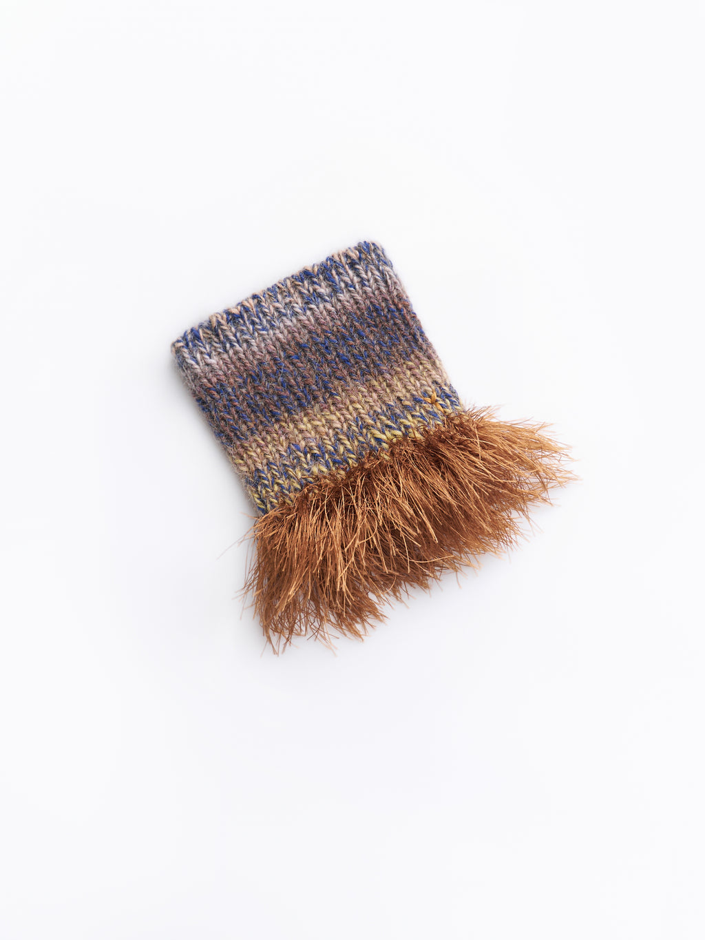 Hand-Knitted "Duality" Wool & Sea Anemone Yarn Fringe Snood