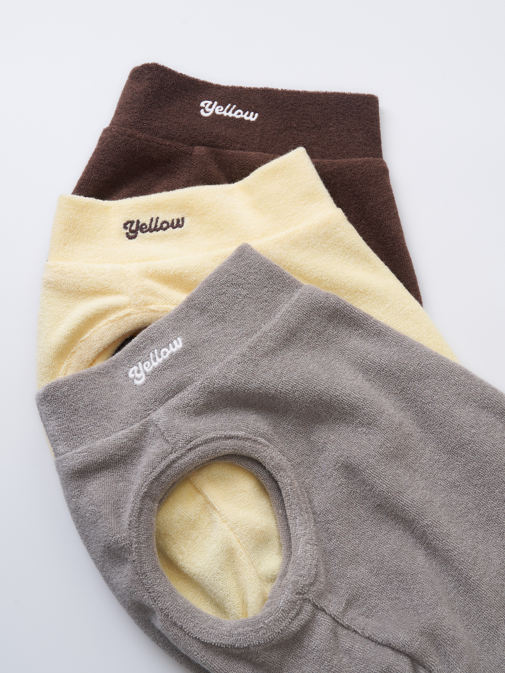 Colorful Daily Soft Terry Tanks in chocolate, butter and moss grey
