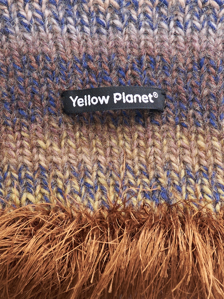 Hand-Knitted "Duality" Wool & Sea Anemone Yarn Fringe Snood