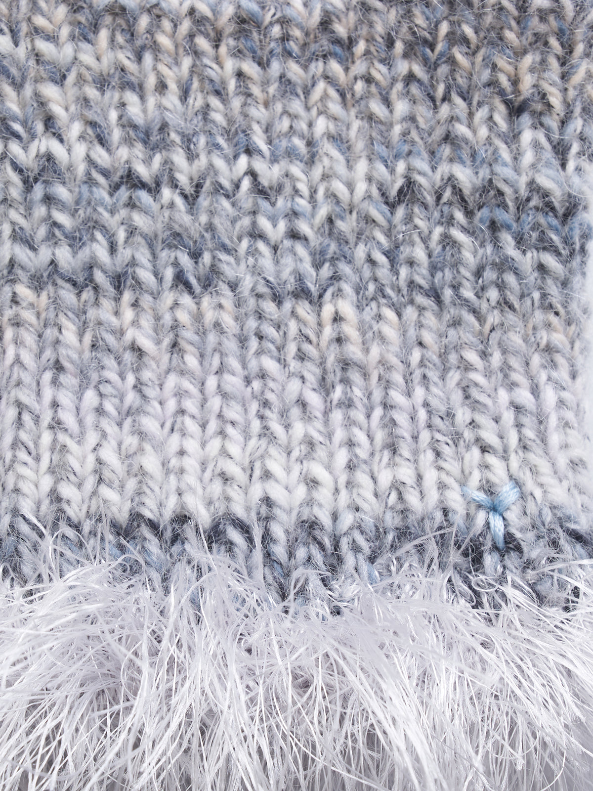 Hand-Knitted "Duality" Wool & Sea Anemone Yarn Fringe Snood