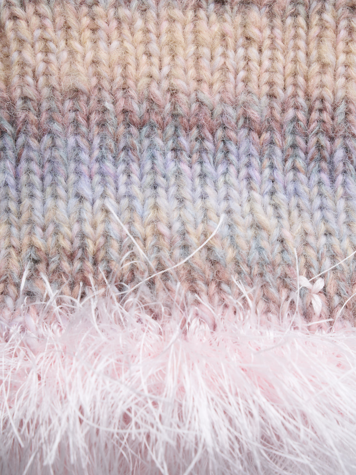 Hand-Knitted "Duality" Wool & Sea Anemone Yarn Fringe Snood