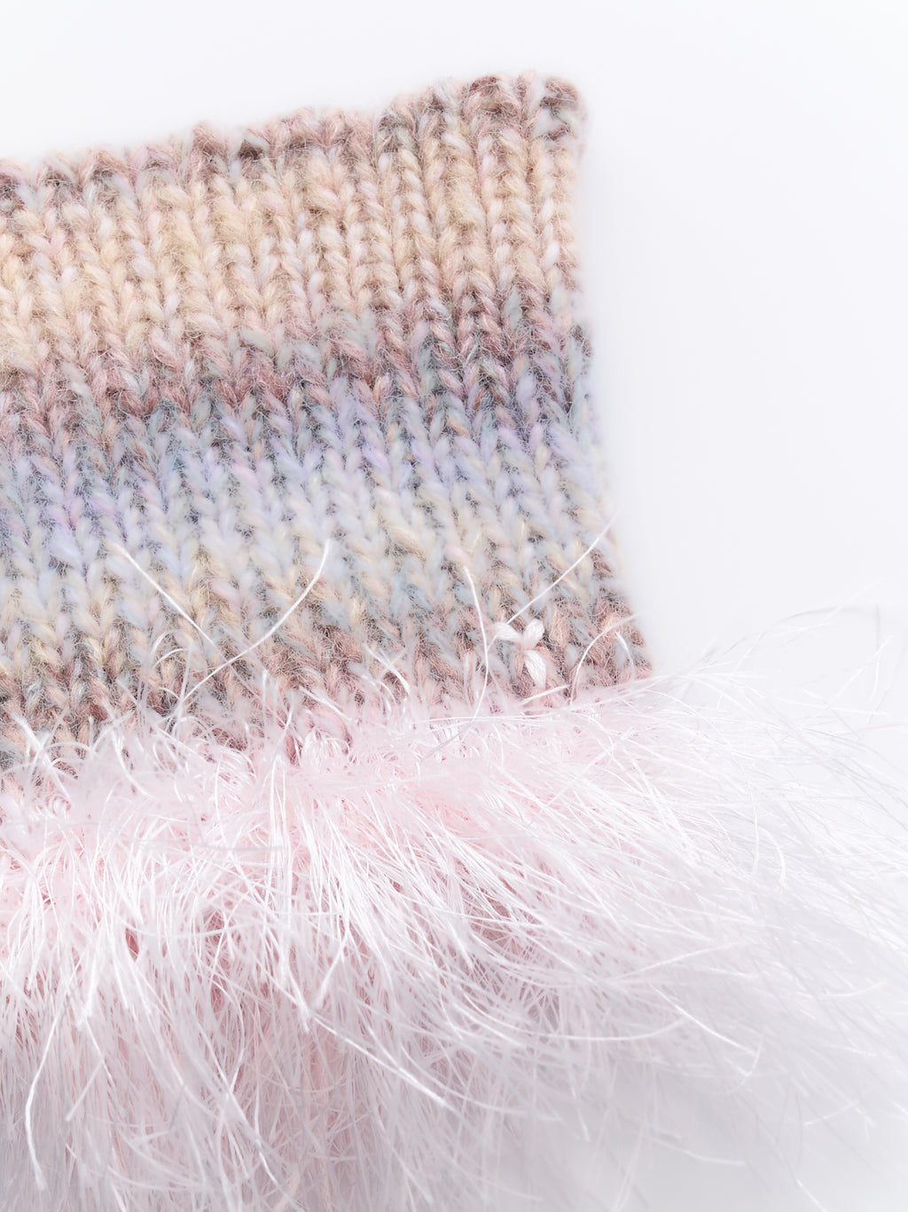 Hand-Knitted "Duality" Wool & Sea Anemone Yarn Fringe Snood