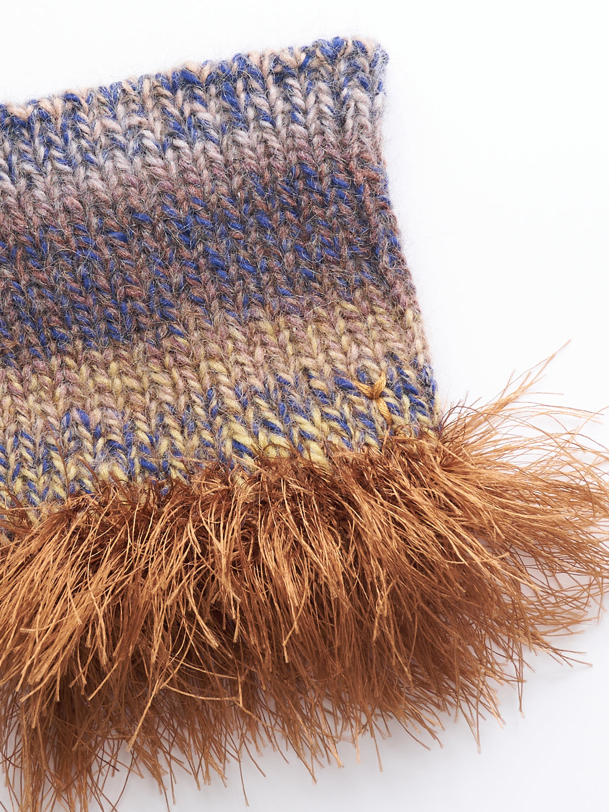 Hand-Knitted "Duality" Wool & Sea Anemone Yarn Fringe Snood
