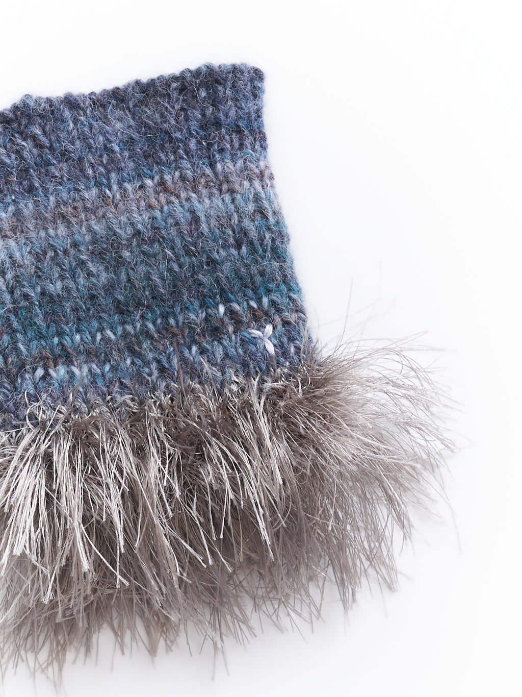 Hand-Knitted "Duality" Wool & Sea Anemone Yarn Fringe Snood