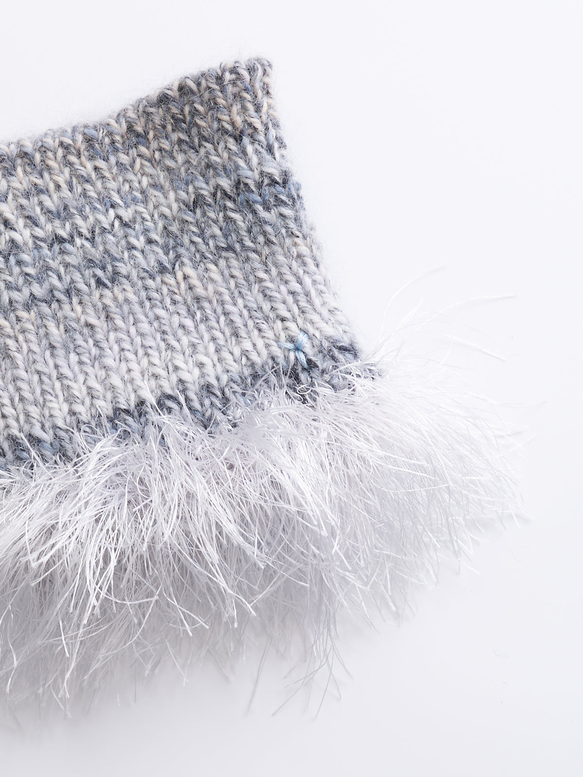 Hand-Knitted "Duality" Wool & Sea Anemone Yarn Fringe Snood