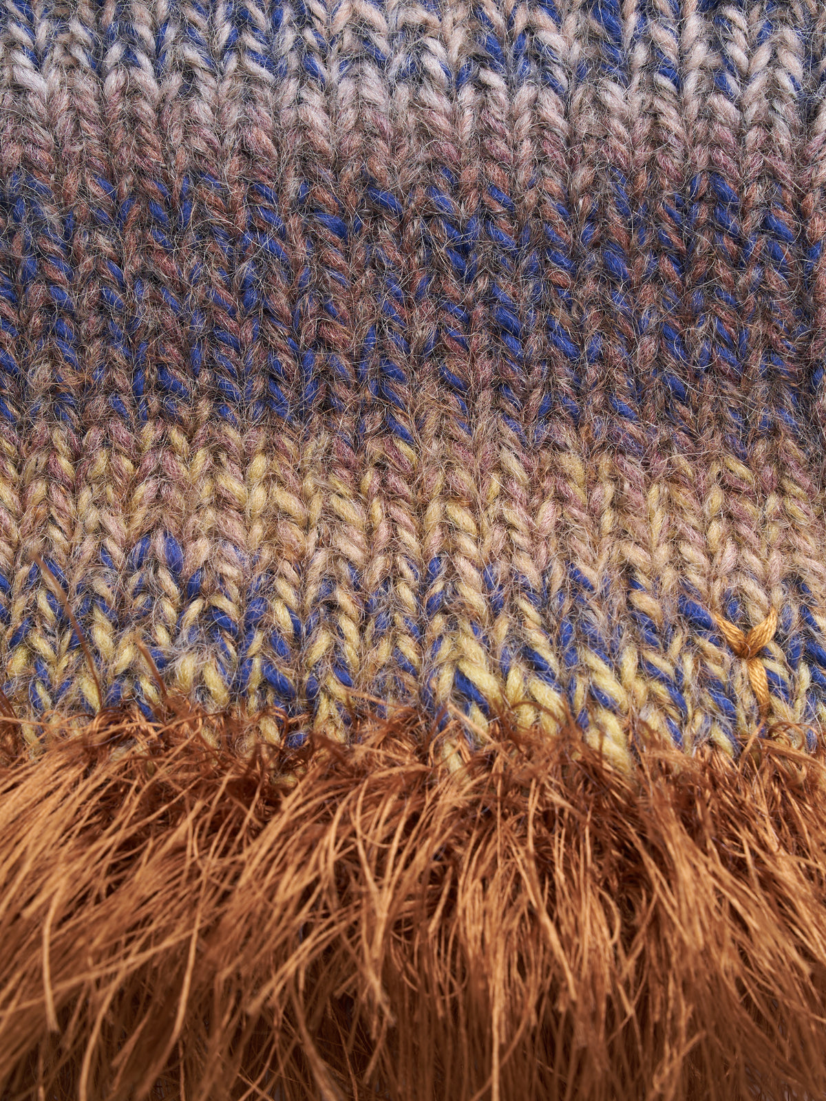 Hand-Knitted "Duality" Wool & Sea Anemone Yarn Fringe Snood
