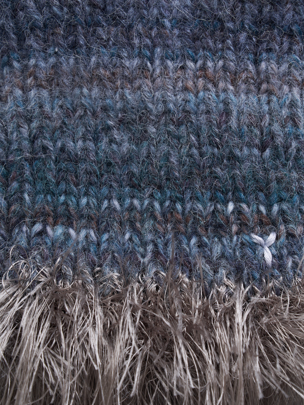 Hand-Knitted "Duality" Wool & Sea Anemone Yarn Fringe Snood