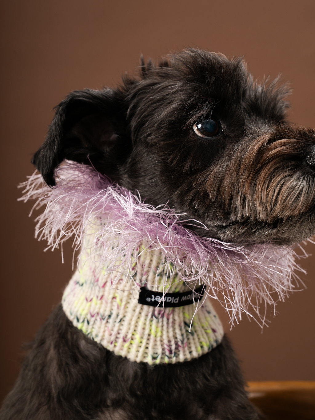 Hand-Knitted Fashion "Duality" Wool & Sea Anemone Yarn Fringe Snood