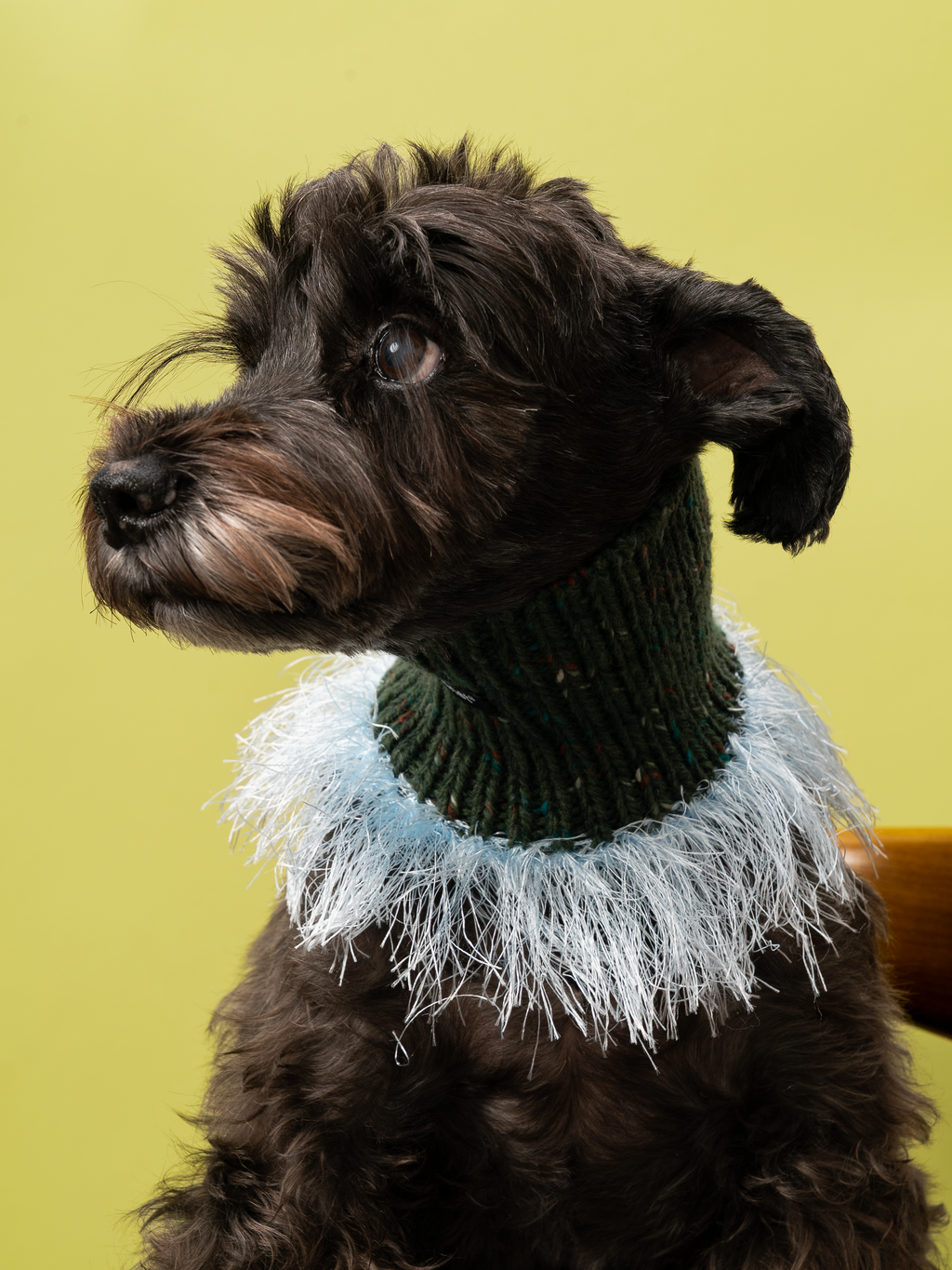 Hand-Knitted Fashion "Duality" Wool & Sea Anemone Yarn Fringe Snood