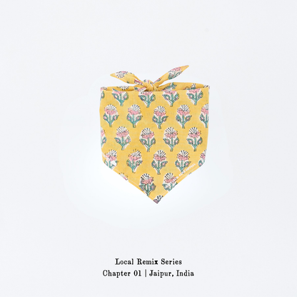 Yellow Planet® Local Remix Triangle Bandana – Unique Cotton Print | Limited Color Edition Dance of Turmeric