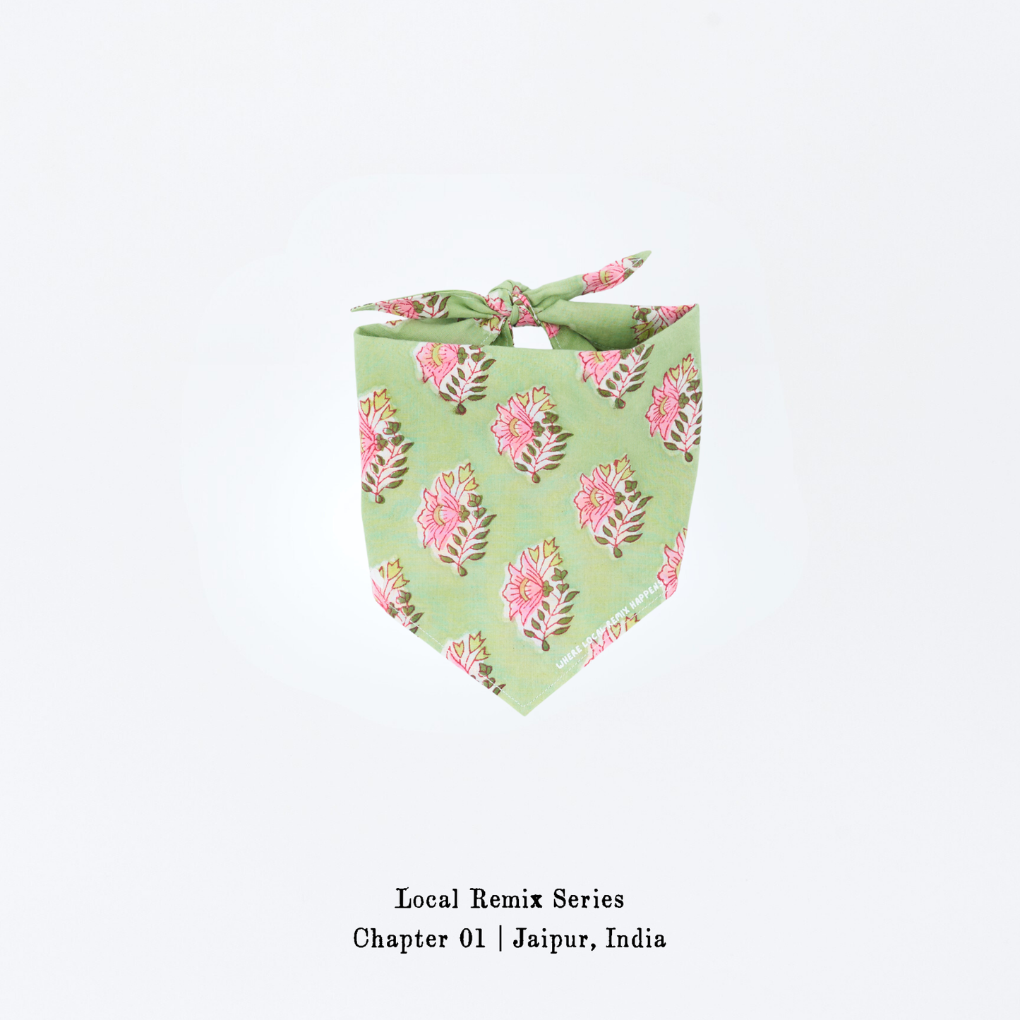 Yellow Planet® Local Remix Triangle Bandana – Unique Cotton Print | Limited Color Edition Laughter in the Greenfield