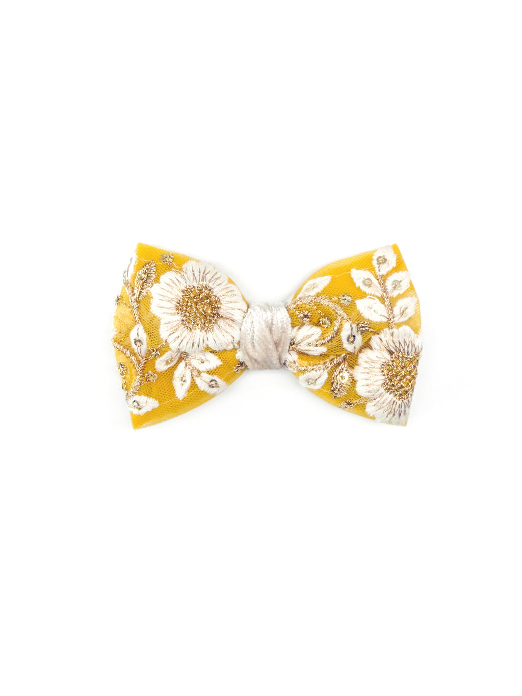 BALOVESYOU Jardin Baroque pet hair clip in Velvet with a floral bow and decorative flower detail