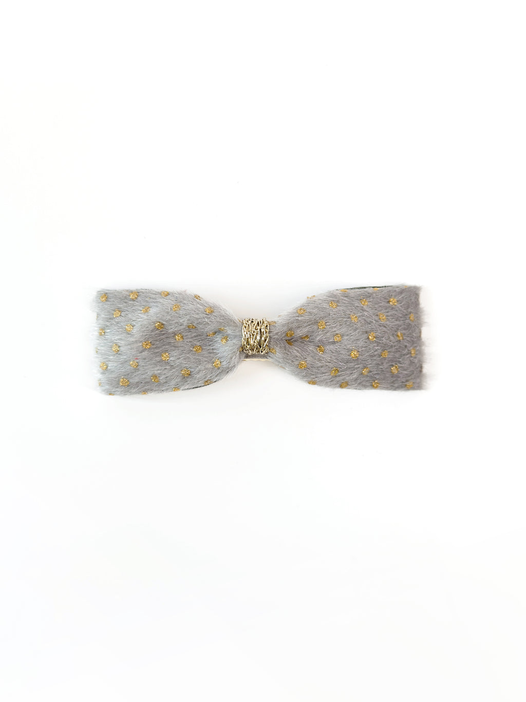 BALOVESYOU Stardust pet hair clip in Silver with delicate gold embroidered details.