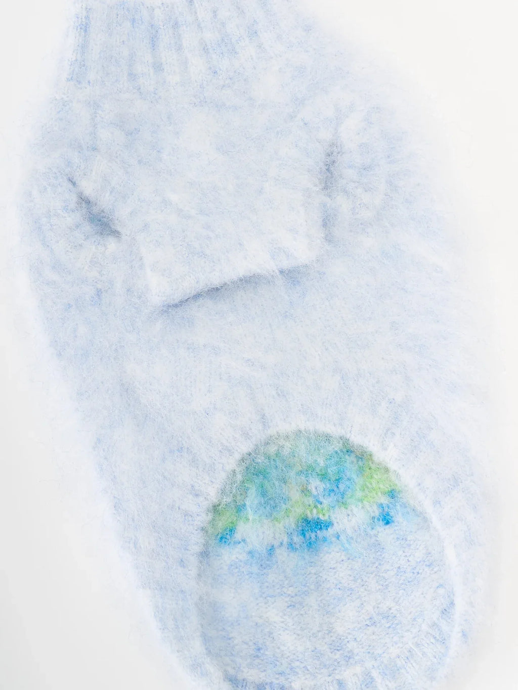 Front view of the Blue Apple brushed knit pet vest, showcasing the fuzzy texture and comfortable sleeveless design.