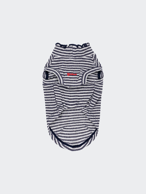 Colorful Daily AIRWave dog tank in Navy Blue with a soft striped pattern and lightweight wavy texture.