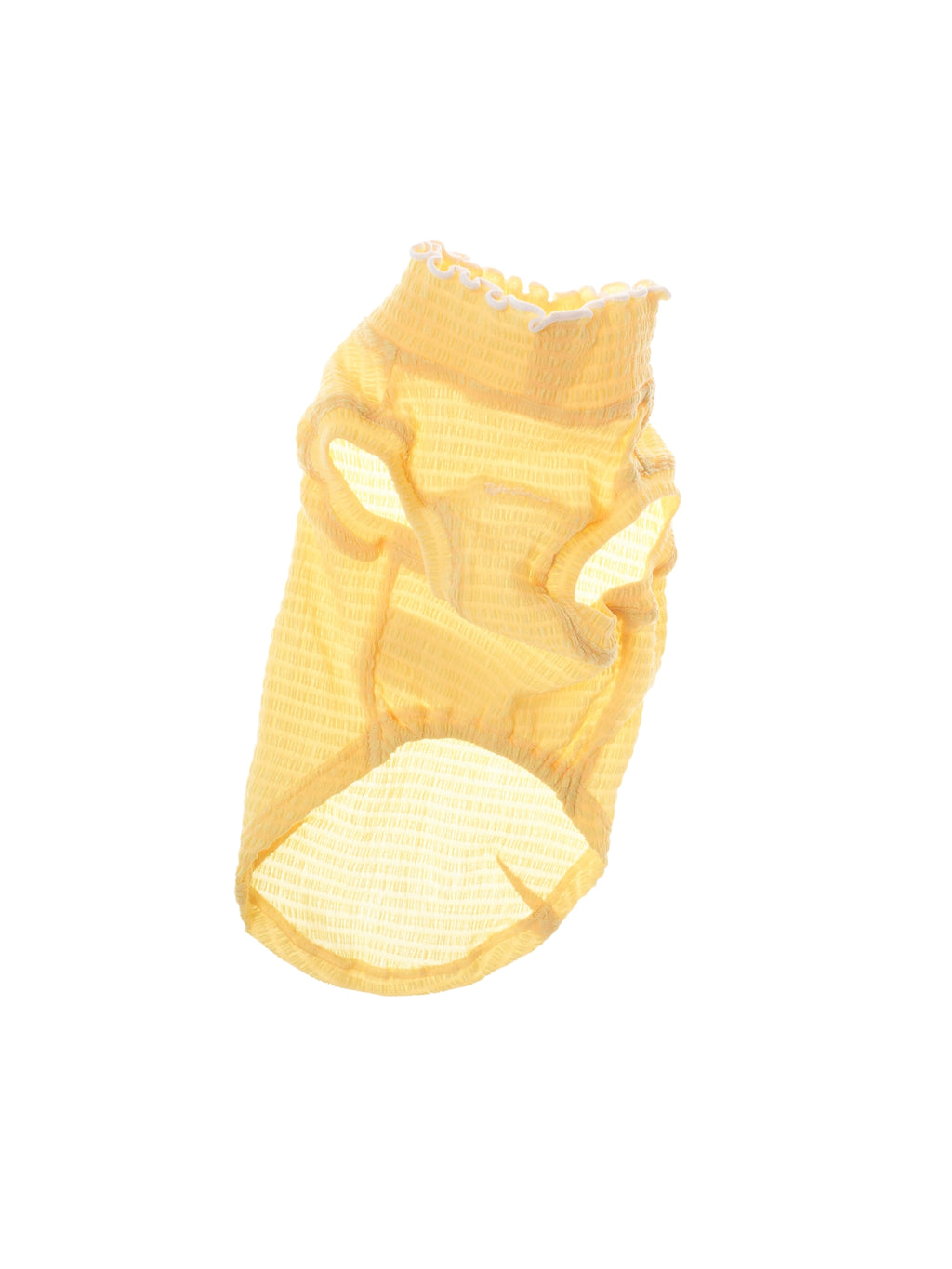 Flat lay product view of the Colorful Daily AIRWave dog tank in Pale Yellow.
