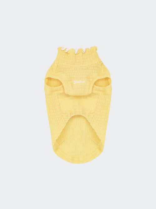 Colorful Daily AIRWave dog tank in Pale Yellow with a lightweight wavy textured fabric.