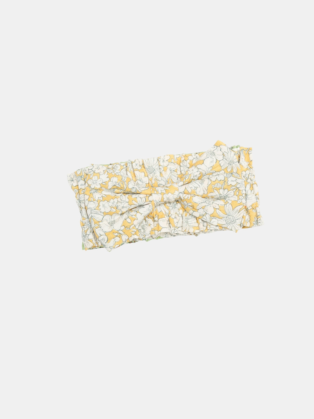 Colorful Daily Nature's Verse Bow Neckpiece in Daisy, crafted from crinkled cotton fabric.
