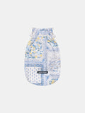 Colorful Daily Nature's Verse Gentle Wave dog tank in the Amalfi print, crafted from lightweight crinkled cotton.