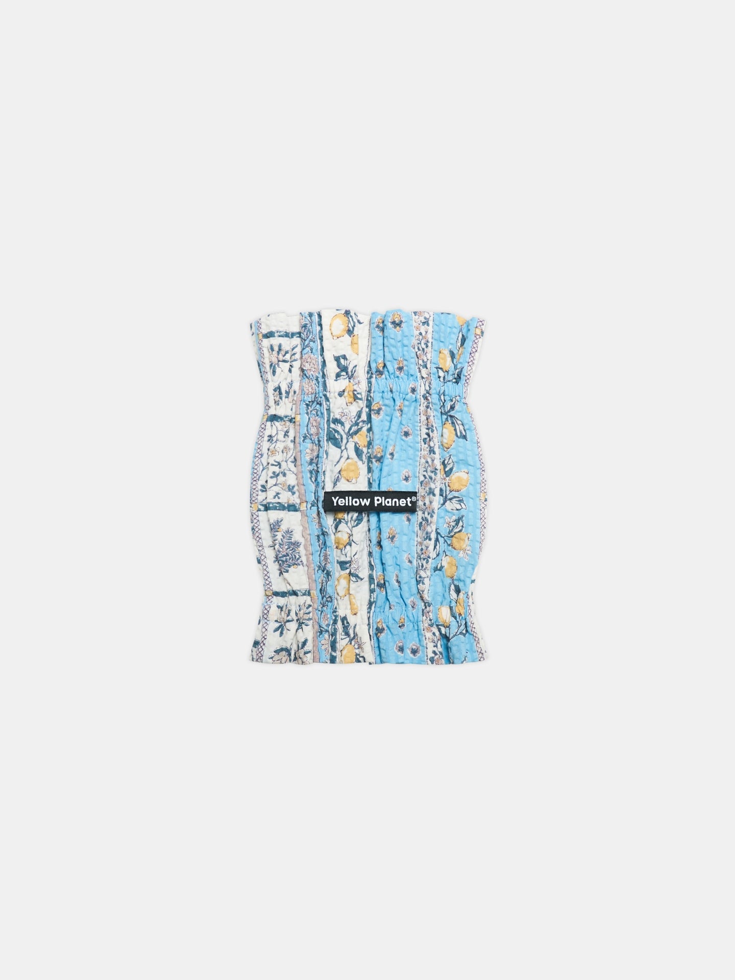 Colorful Daily Nature's Verse Gentle Wave Snood in Limoncello, featuring a vintage-inspired printed pattern and lightweight cotton fabric for long-eared dogs.