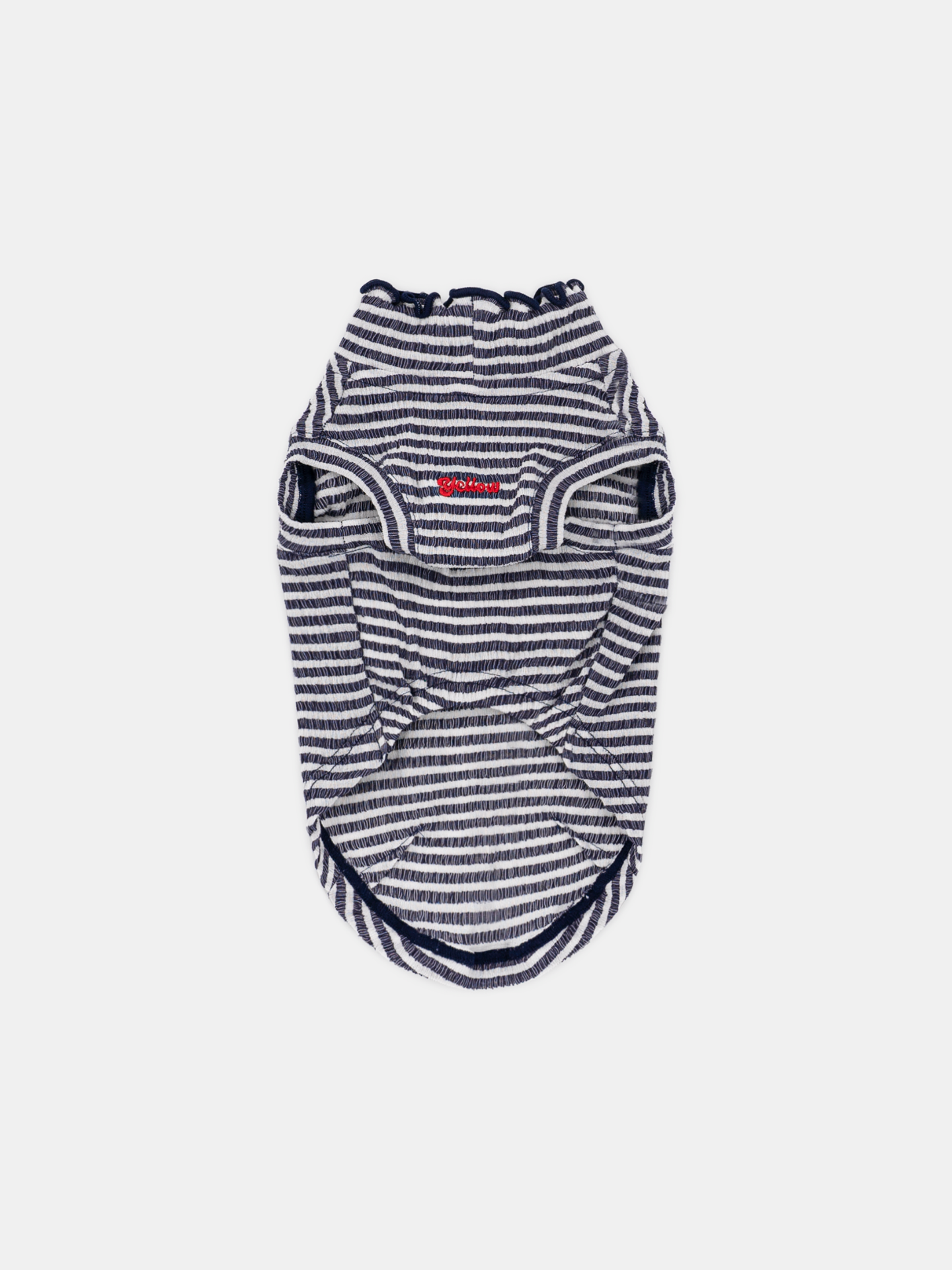 Colorful Daily Series Wavy 3D Pleated Pet Vest in navy blue, front view on white background