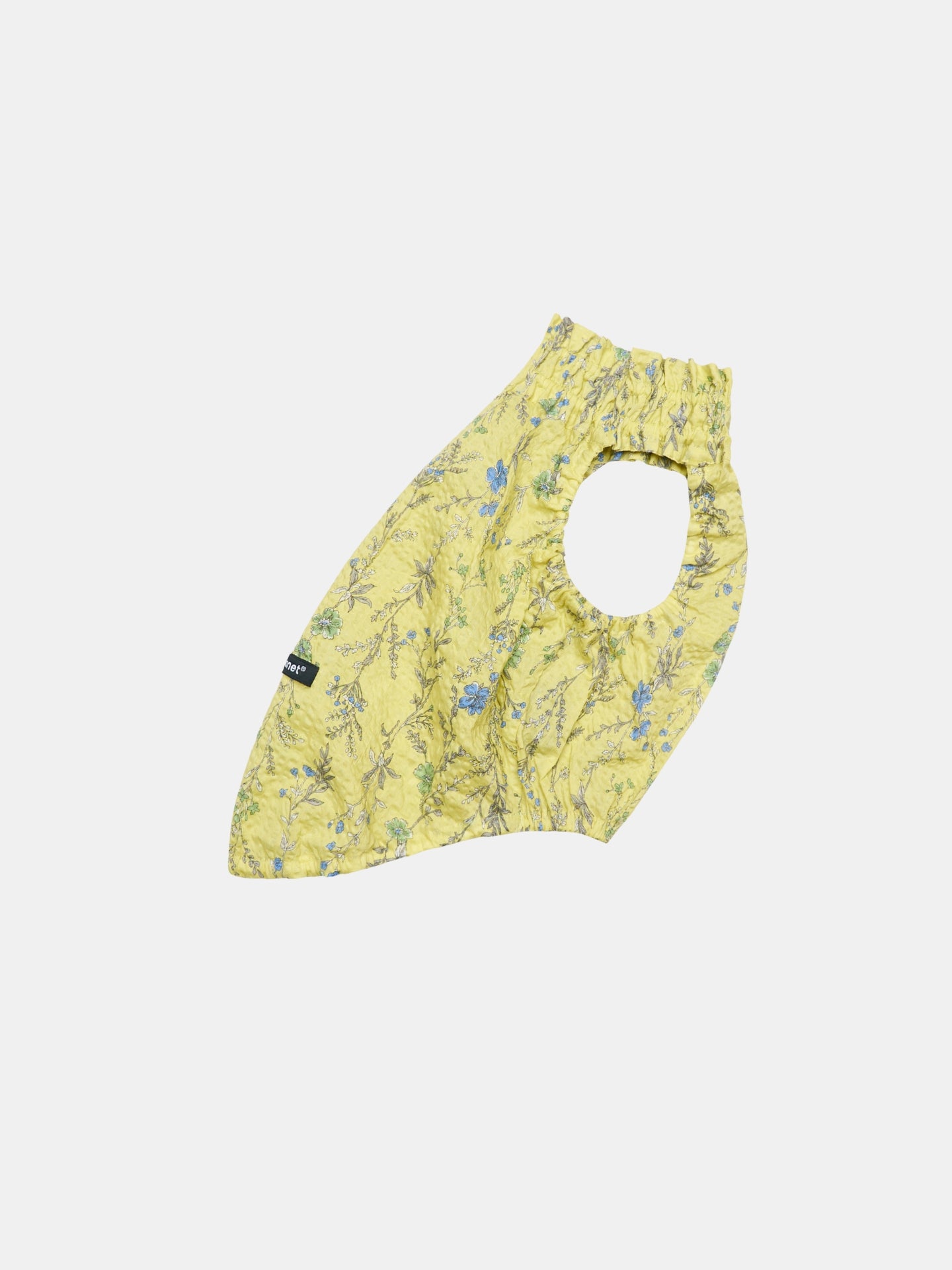 Side view of the Colorful Daily Nature's Verse Gentle Wave Tank in Forest Yellow, showing the lightweight silhouette and floral printed fabric.
