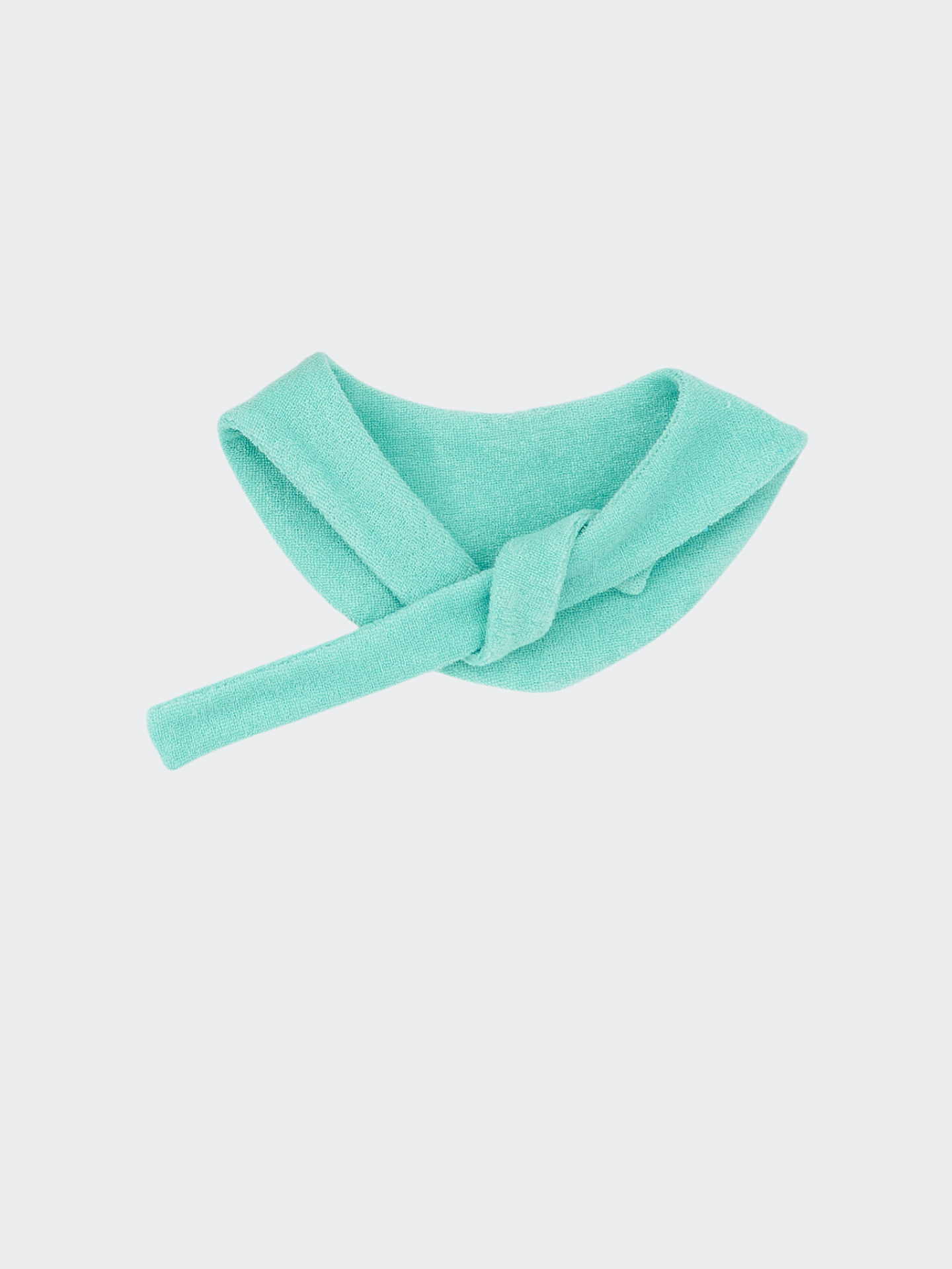 Mint green Colorful Daily Series yarn-dyed pet bandana knot detail, white background