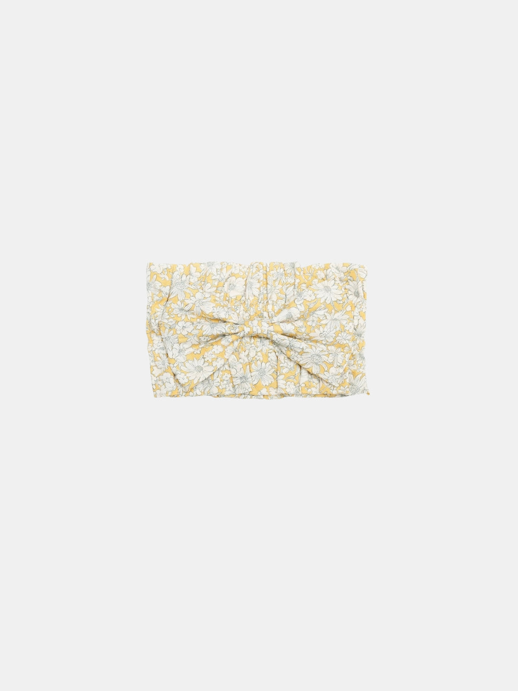 Back view of the Nature's Verse Bow Neckpiece in Daisy, showing its gathered elastic structure.