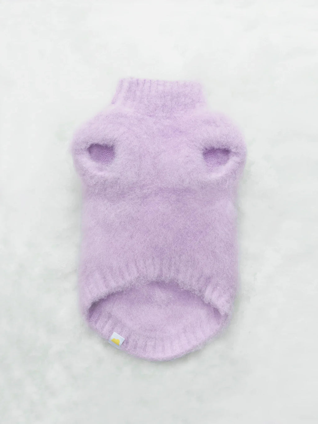 front view of the Night Grape brushed knit vest for pets on a white background, highlighting the cozy fuzzy fabric