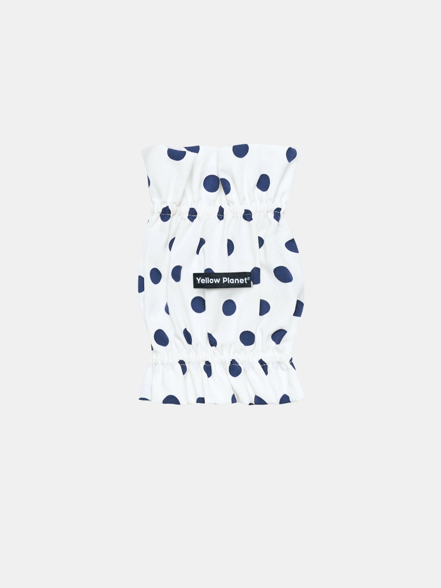 Oasis Polka Dot UV Cooling Dog Ear Snood in White, crafted with breathable structured fabric for long-eared dogs.