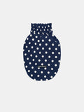 Oasis Polka Dot UV Cooling Pet Tank in Navy, featuring classic white polka dots, a retro-inspired collar, and lightweight cooling fabric with UPF50+ protection.