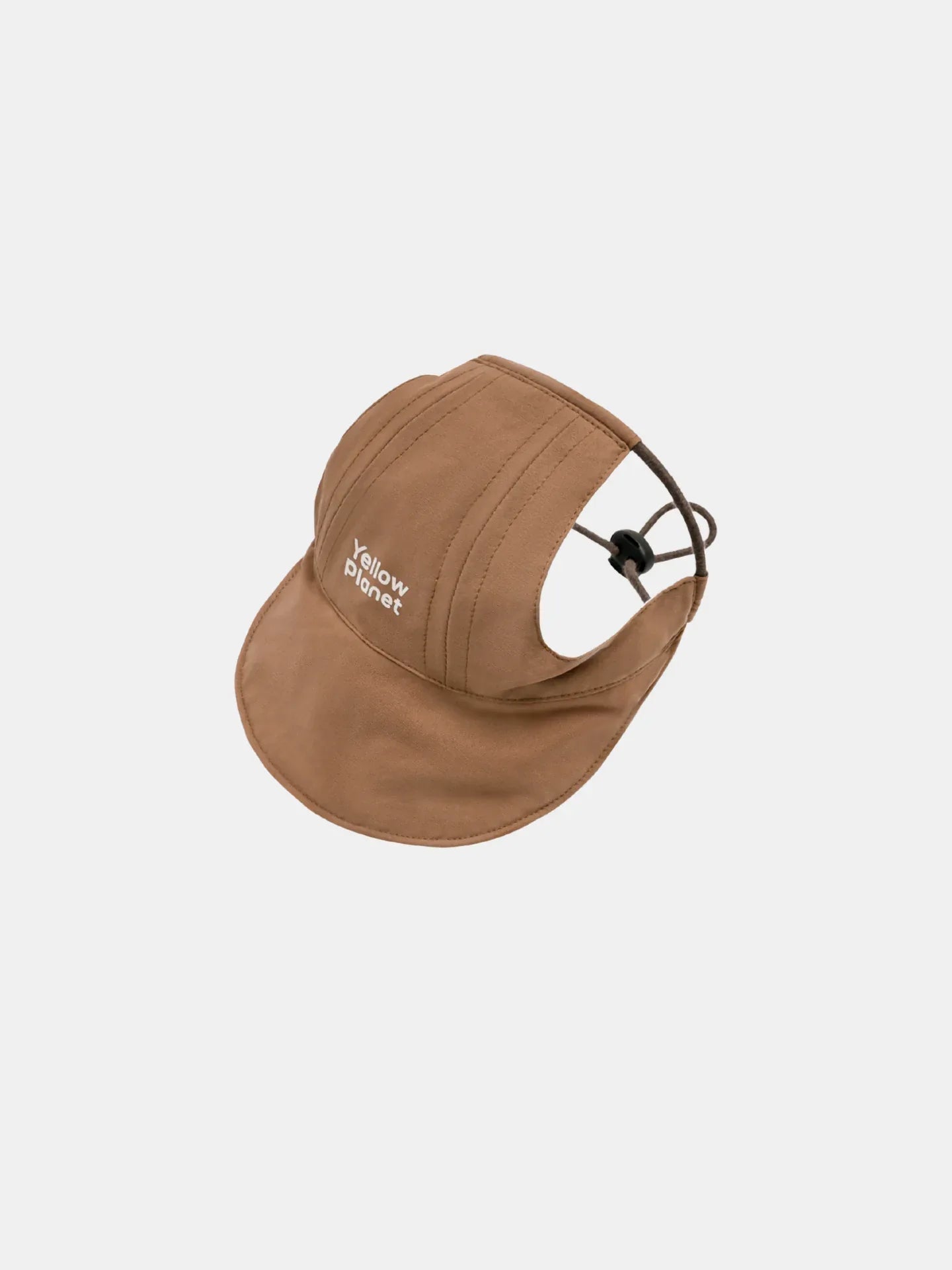 Light brown Oasis Series reversible lightweight pet cap, adjustable dog hat, flat lay on white background