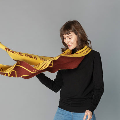 DOG-Sophy Series "WOOF" Theme Cashmere & Wool Reversible Two-Tone Scarf for Human