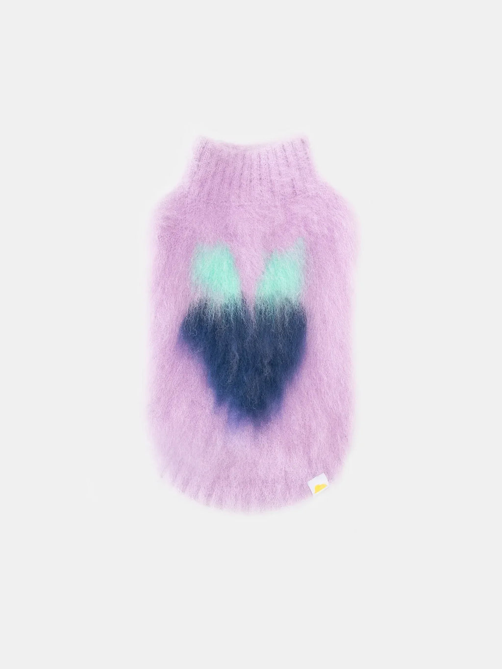 Main studio product shot of the Night Grape fruits brushed knit pet vest featuring a fuzzy purple grape graphic.