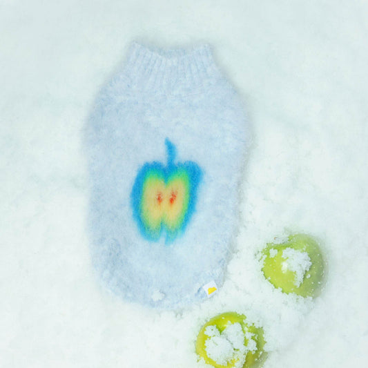 Yellow Market Series Artist Collaboration Stretch Fleece-Lined Knit Vest[Pet Edition] Blue Apple
